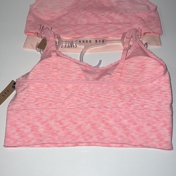 RAE Dunn Pink 3 Pieces Seamless Bralette And Panties Set Size  Large - Picture 9 of 13